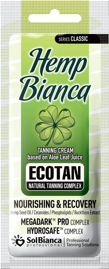 САШЕ Hemp Bianca Крем для загара с маслом Конопли и кокоса (темный и стойкий) (2*Bronzer) 15 мл.