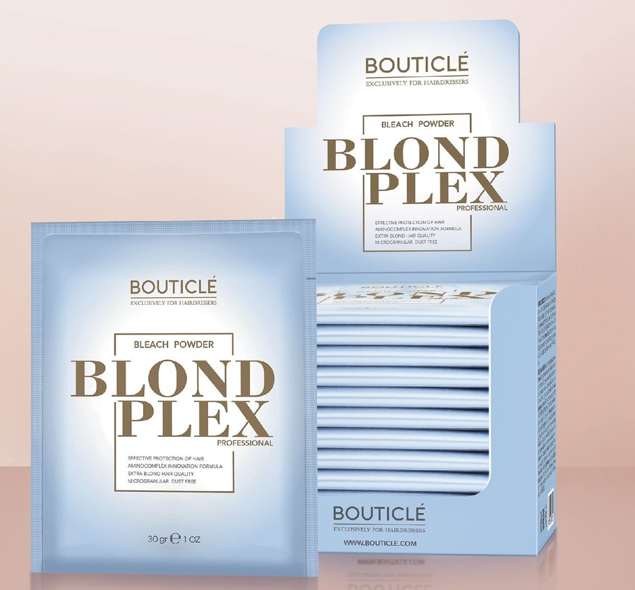 Обесцвечивающий порошок Blond Plex с аминокомплексом - "BOUTICLE Blond Plex Powder Bleach" 12*30 гр
