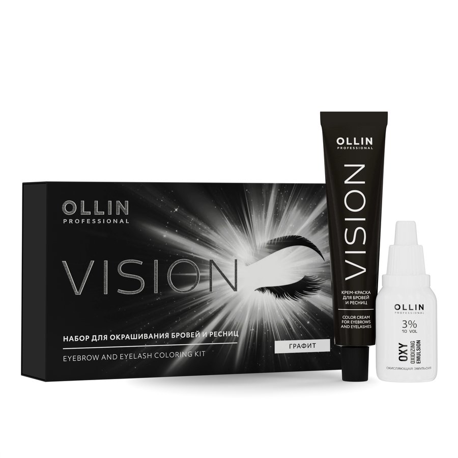VISION НАБОР для окрашивания бровей и ресниц (Графит) OLLIN PROFESSIONAL