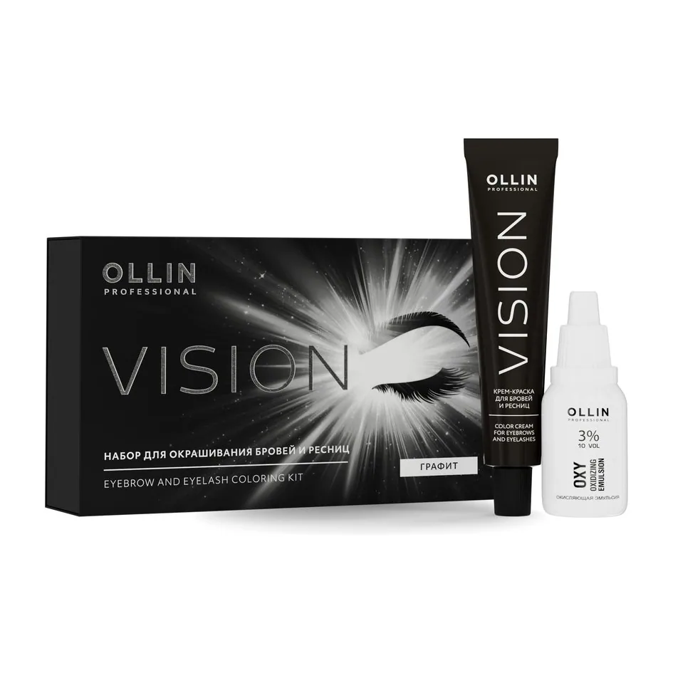 VISION НАБОР для окрашивания бровей и ресниц (Графит) OLLIN PROFESSIONAL