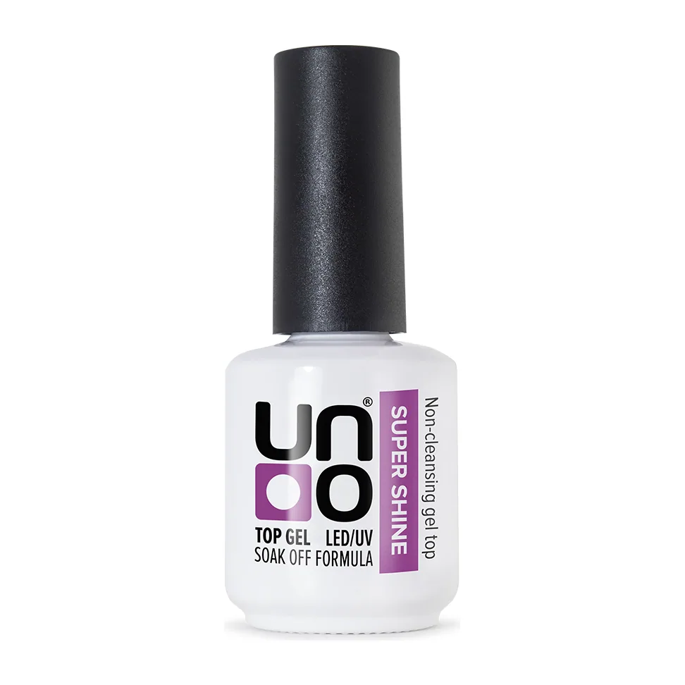 Верхнее покрытие для гель-лака "Uno" SUPER SHINE без липкого слоя, 15мл. / 16 гр.