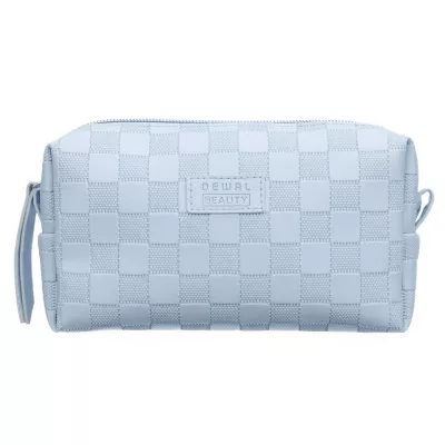 Косметичка Dewal Beauty серия "Шашки", голубая, 19,5х6х10см