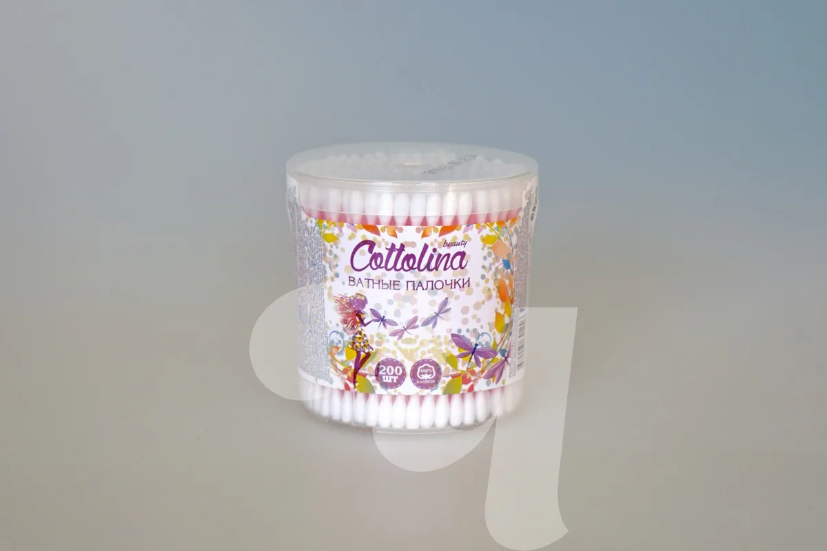 Ватные палочки Cottolina (уп.200шт) в стакане Чистовье