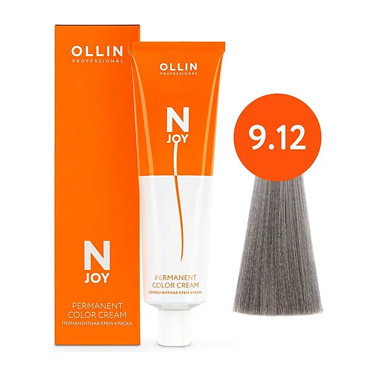 OLLIN "N-JOY" 9/12 - блондин пепельно-фиолетовый, перманентная крем-краска для волос 100мл