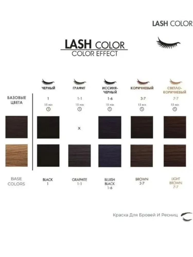 Краска для бровей и ресниц LevisSime Lash Color Eyebrows 15мл. чёрная 1 12  кр