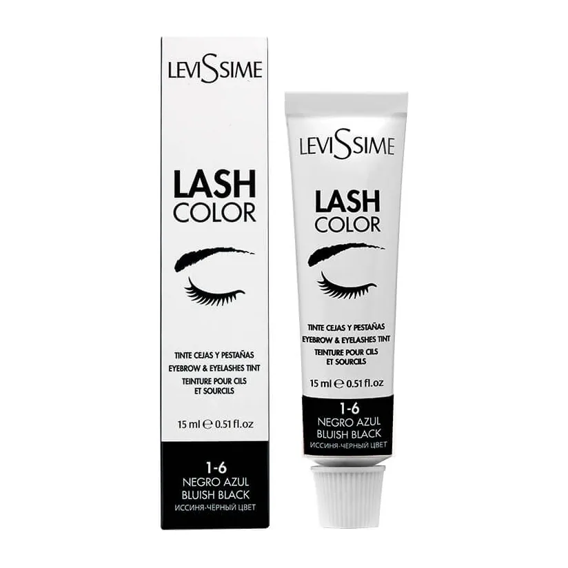 Краска для бровей и ресниц LevisSime Lash Color Eyebrows 15мл. иссиня-чёрная 1-6 12 кр