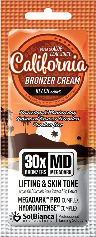 САШЕ California крем д/загара с маслом арган,масл миндаля,экстракт розы 30*Bronzer(стар.16*Br) 15мл