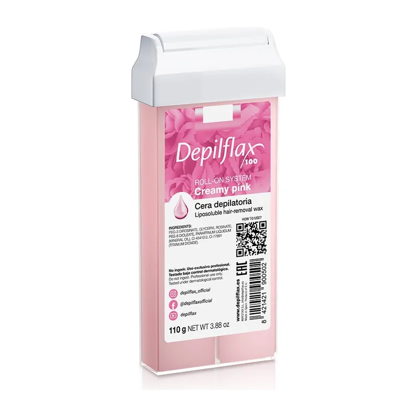 Восковой картридж "Depilflax" - Кремовая роза (PINK)110 мл.