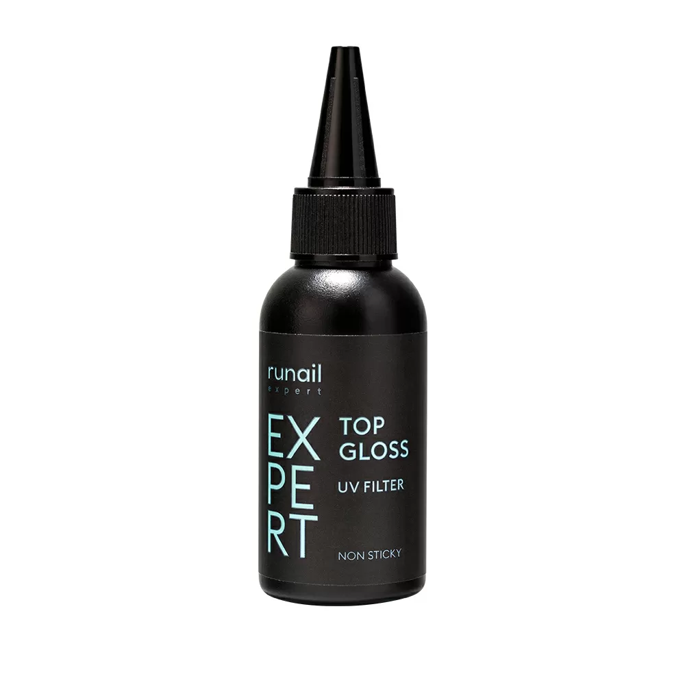 Топ глянцевый с УФ-фильтром Top Gloss Non Sticky Runail Expert №118, 50мл флакон