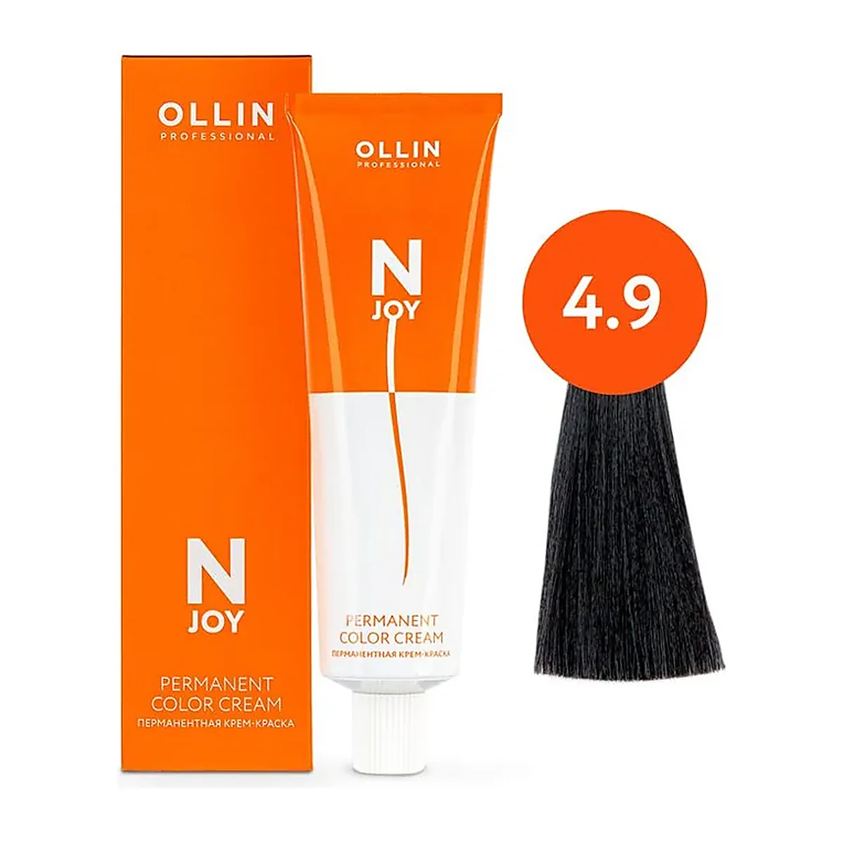 OLLIN "N-JOY" 4/9 – шатен зеленый, перманентная крем-краска для волос 100мл