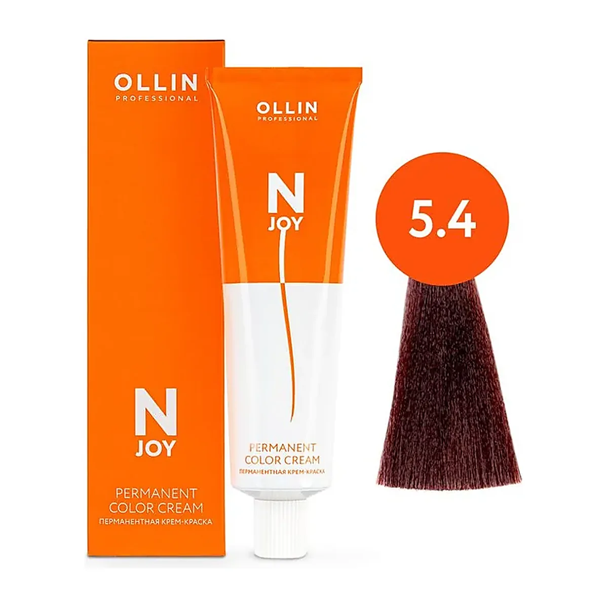 OLLIN "N-JOY" 5/4 – светлый шатен медный, перманентная крем-краска для волос 100мл