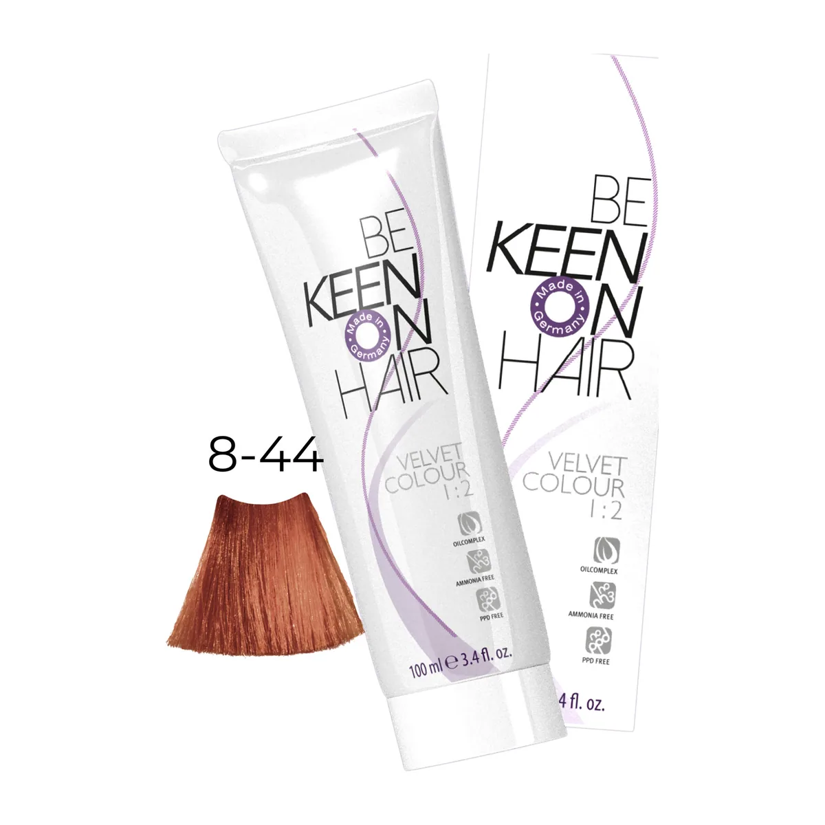 Крем-краска без аммиака VELVET COLOUR 8.44 Интенсивный медный блондин/Blond Kupfer Intensiv