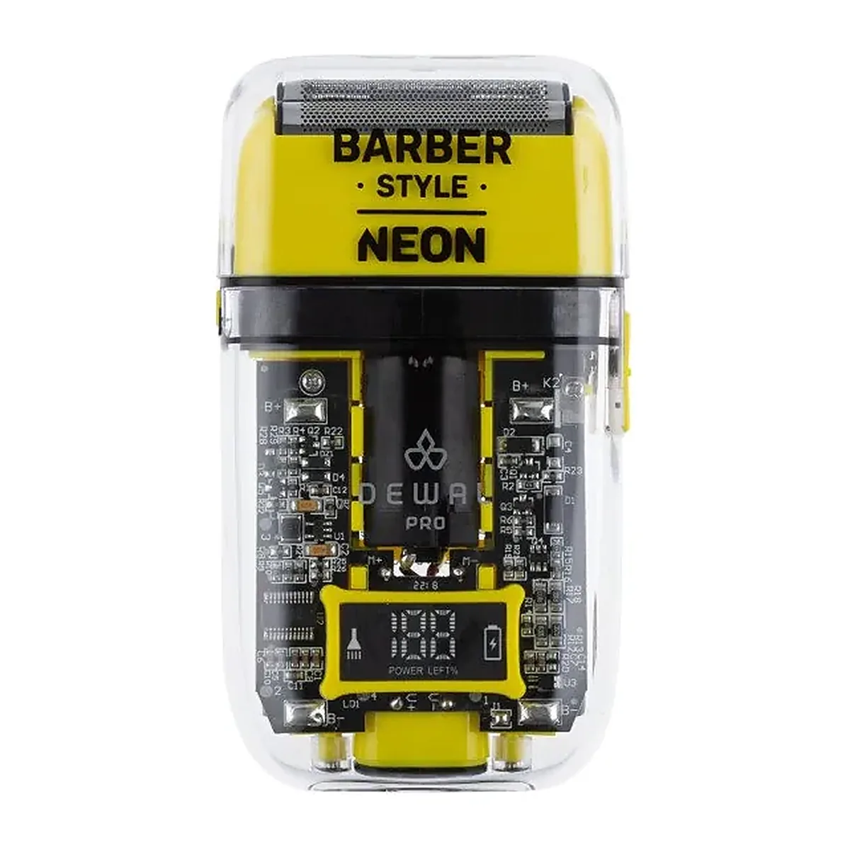 Шейвер для проработки контуров/бороды DEWAL PRO BARBER STYLE NEON YELLOW ,аккум, 7000об\мин,2 бр.гол