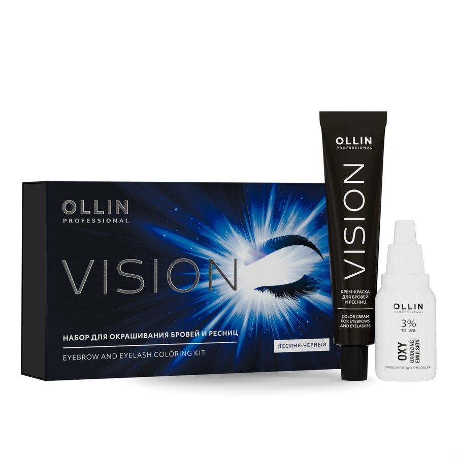 VISION НАБОР для окрашивания бровей и ресниц (Иссиня-черный) OLLIN PROFESSIONAL САЛОНЫ