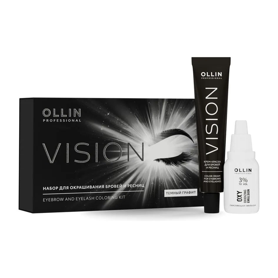 VISION НАБОР для окрашивания бровей и ресниц (Темный графит) OLLIN PROFESSIONAL САЛОНЫ