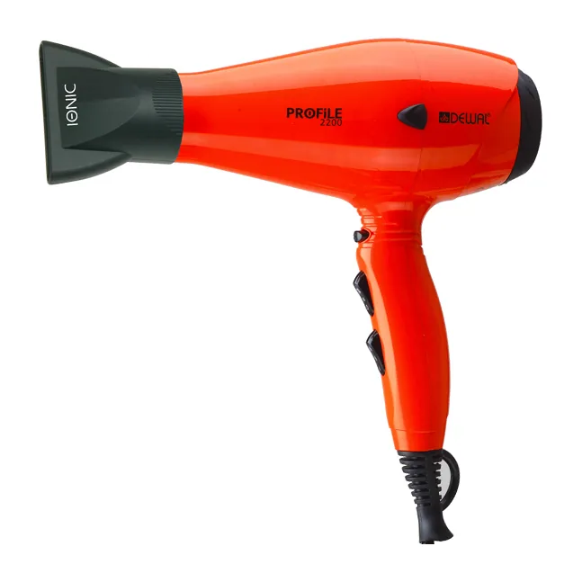 Фен DEWAL Profile, ОРАНЖЕВЫЙ/Orange , вес 570гр, 2200Вт, ионизация, 2 насадки, провод 3м