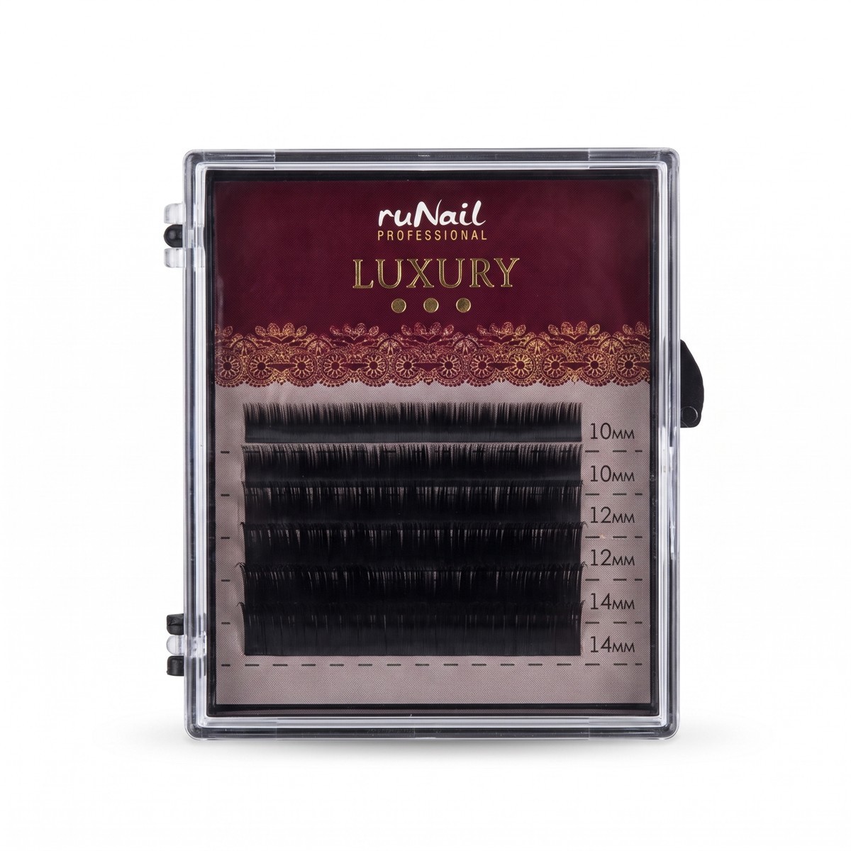 Ресницы для наращивания Luxury, Ø 0,1 мм, Mix C, (№10,12,14), цвет: черно-зеленый, 6 линий