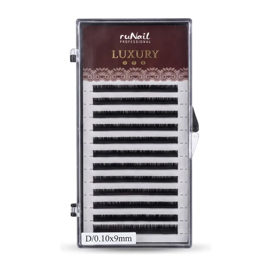 Ресницы для наращивания Luxury, Ø 0,1 мм, №9, изгиб D, 12 линий