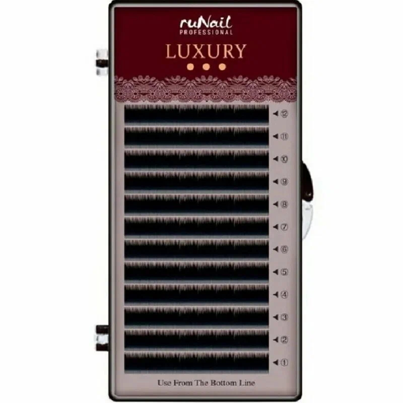 Ресницы для наращивания Luxury, Ø 0,15 мм, №16, изгиб D, 12 линий