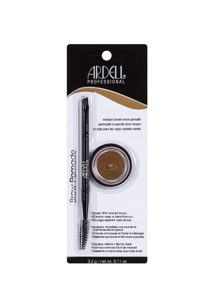 Ardell Brow Pomade (Medium brown) Влагостойкая помада для бровей с кистью, 3г (тон средне-корич)