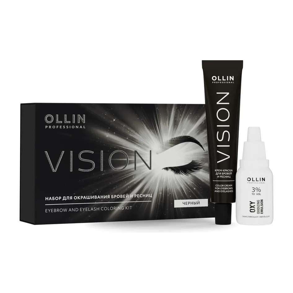 VISION НАБОР для окрашивания бровей и ресниц (Черный) OLLIN PROFESSIONAL