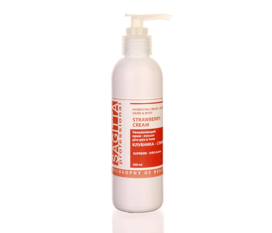 70560 HYDRATING CREAM - LOTION  Крем - лосьон руки/тело КЛУБНИКА - СЛИВКИ 200мл.