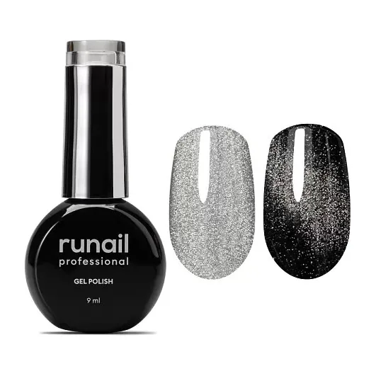 Гель-лак runail Gel Polish Cat's eye Silver, 9 мл №9771