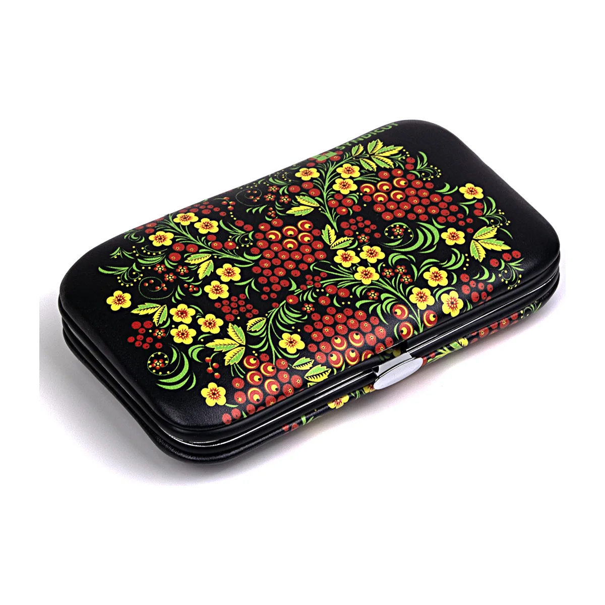 Маникюрный набор MS-3957(6)-SMALL(6 пр) Черный с красными ягодами New