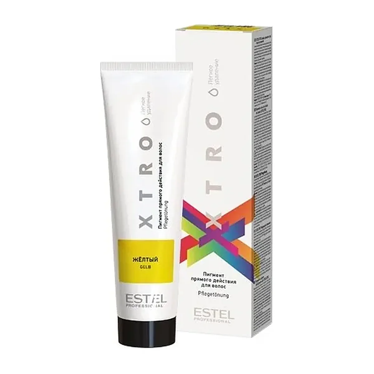 Пигмент прямого действия для волос XTRO WHITE Желтый, 100 мл (легкое удаление)