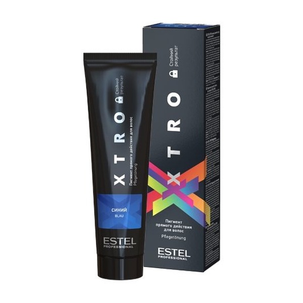 Пигмент прямого действия для волос XTRO BLACK Синий, 100 мл (стойкий результат)