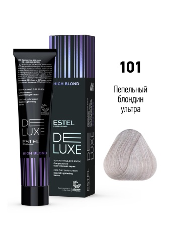 101 Краска-уход De Luxe, пепельный блондин ультра (High blond)