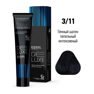 3/11 Краска-уход De Luxe, темный шатен пепельный