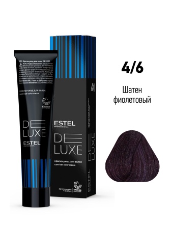 4/6 Краска-уход De Luxe, шатен фиолетовый ******