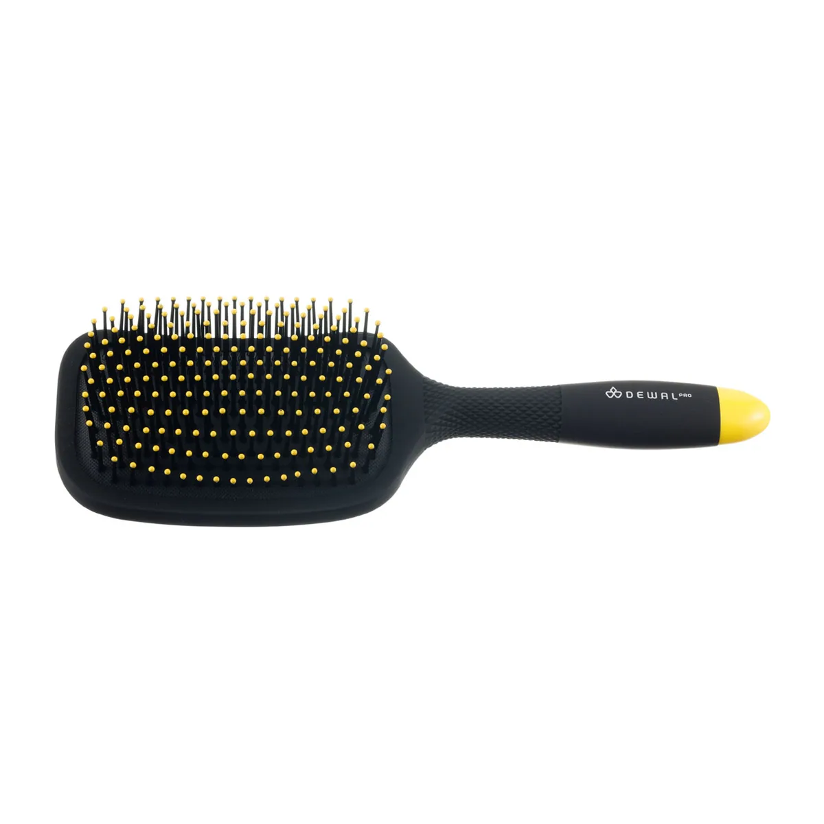 Щетка массажная DEWAL "BANANA black" прямоугольная, пластиковый штифт, 13 рядов