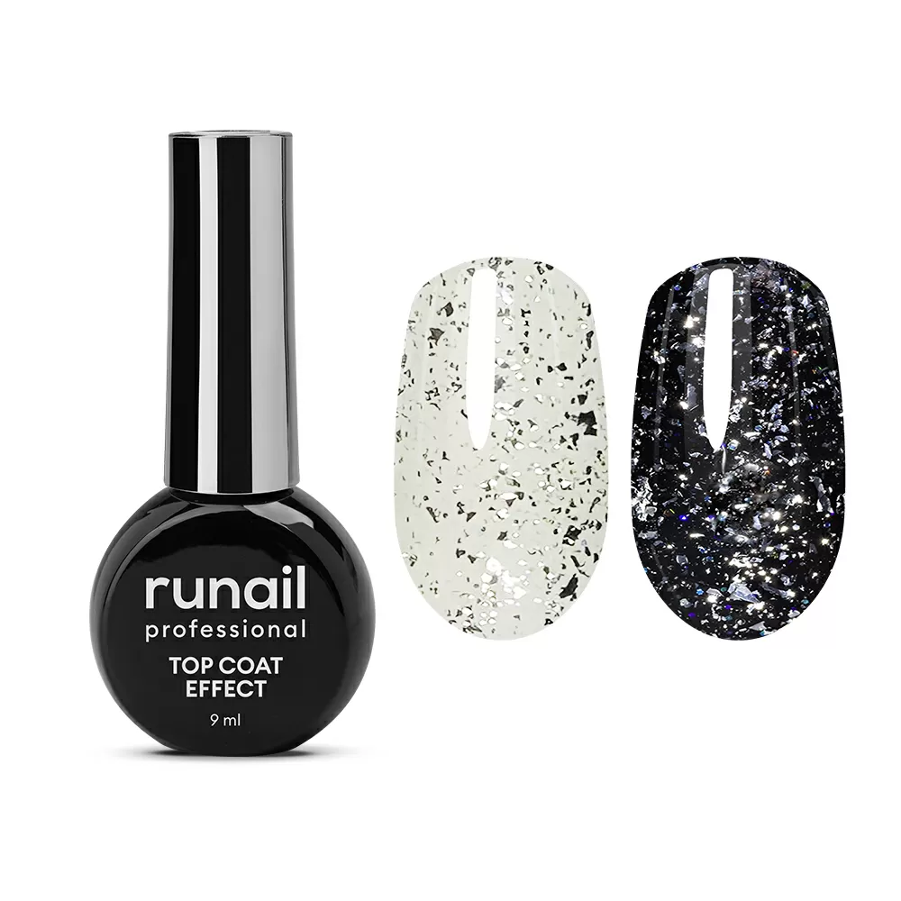 Глянцевый топ Top Сoat EFFECT SILVER POTAL, 9 мл №9908