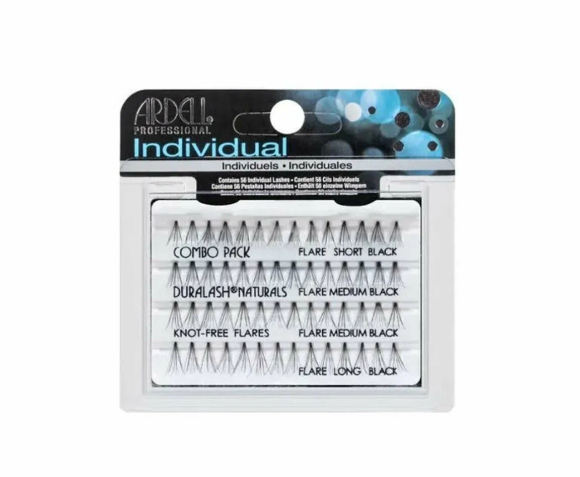 Ardell Duralash Naturals Knot-Free Flairs Combo Pack Black - 65063 пучки ресниц безузелковые комбин.