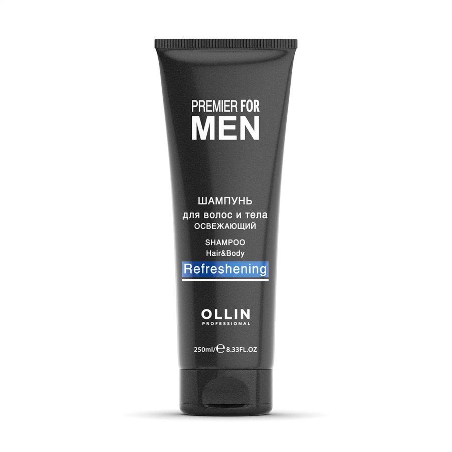 OLLIN PREMIER FOR MEN Шампунь для волос и тела освежающий 250мл/ Shampoo Hair&Body Refreshening