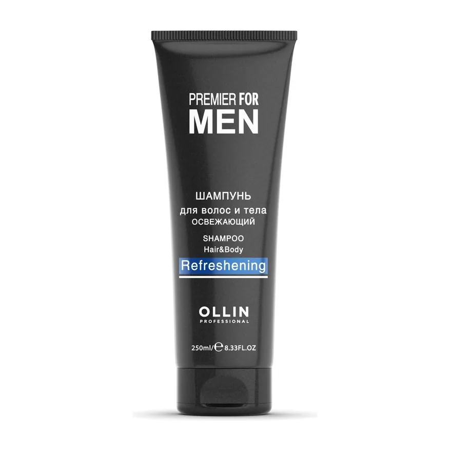 OLLIN PREMIER FOR MEN Шампунь для волос и тела освежающий 250мл/ Shampoo Hair&Body Refreshening