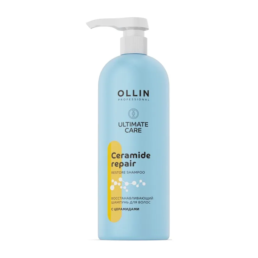 ULTIMATE CARE Восстанавливающий шампунь для волос с церамидами 1000мл OLLIN PROFESSIONAL