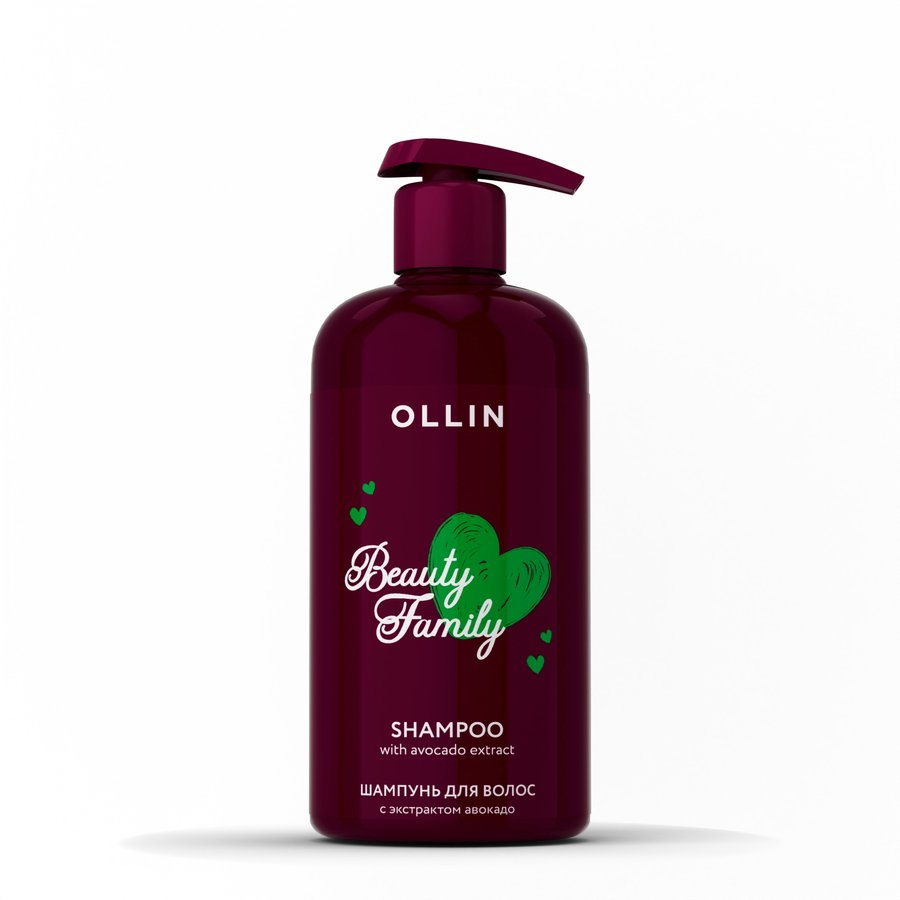 OLLIN BEAUTY FAMILY Шампунь для волос с экстрактом авокадо 500мл