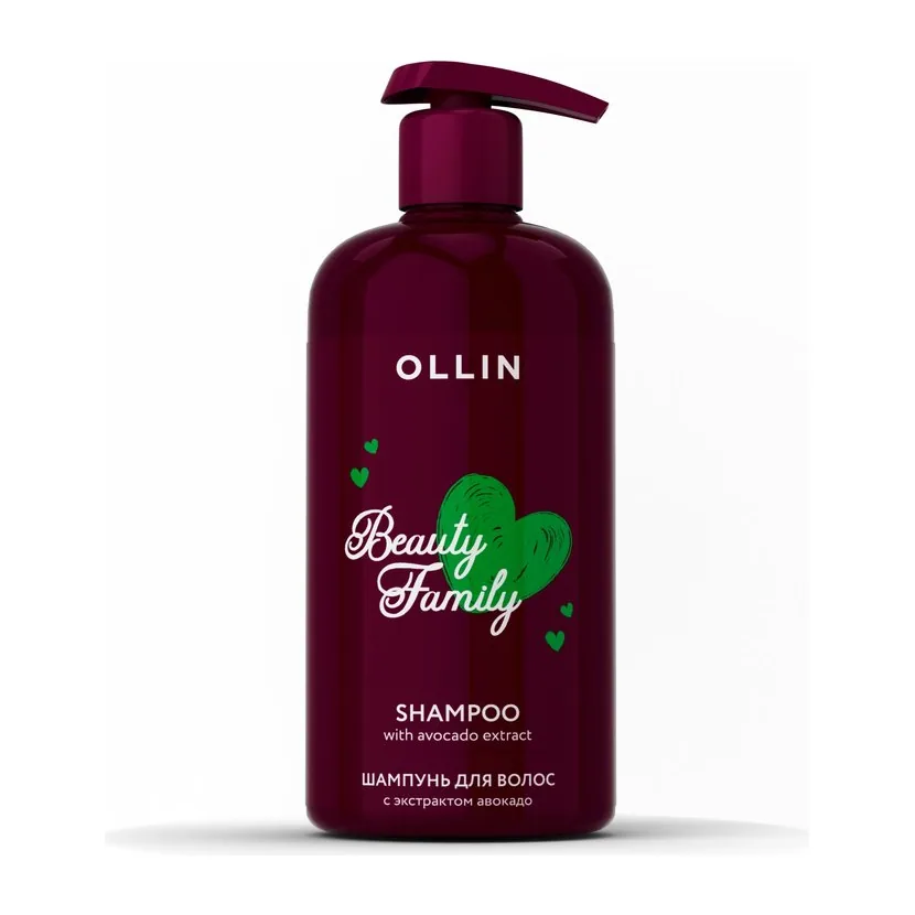 OLLIN BEAUTY FAMILY Шампунь для волос с экстрактом авокадо 500мл
