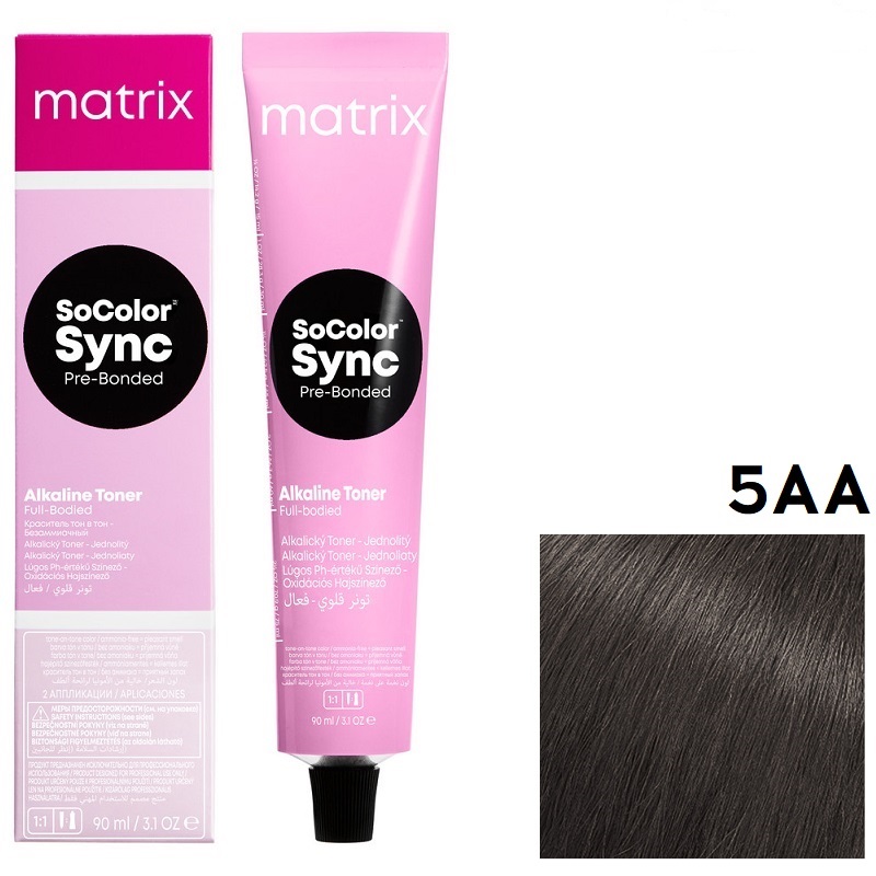 MATRIX COLOR SYNC 5 AA / 5.11 Оч.-оч.Светлый шатен глубокий пепельный 90 мл ***