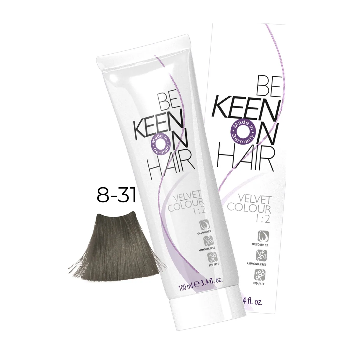 Крем-краска без аммиака VELVET COLOUR 8.31 Золотисто-пепельный блондин/Blond Gold-Asch