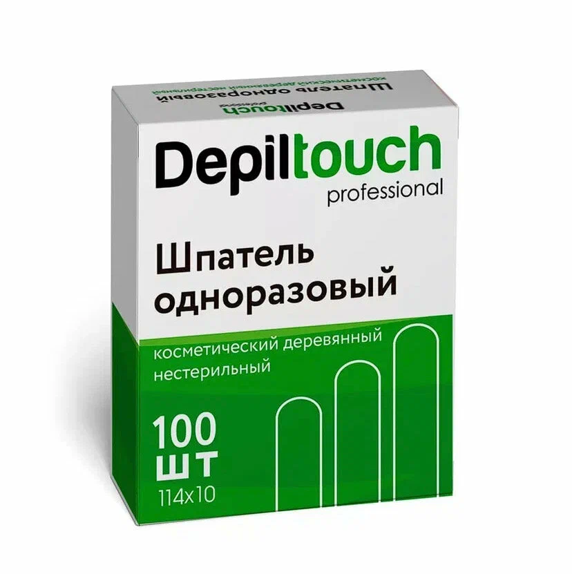 Шпатель деревянный нестерильный узкий 114*10 мм 100 шт. Depiltouch в коробочке