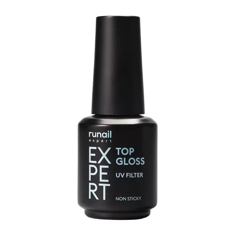 Топ глянцевый с УФ-фильтром Top Gloss Non Sticky Runail Expert №118, 18мл флакон
