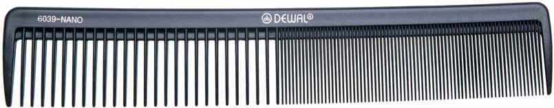 Расческа рабочая DEWAL NANO комбиниро,шир,антистатик,черная  21,5 см***