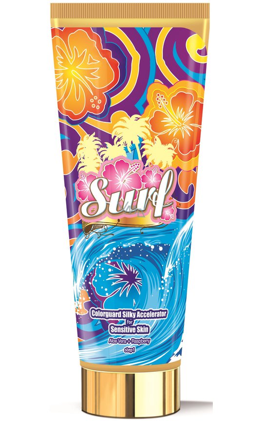 ТУБА Soleo Surf Быстрый ускоритель загара с малины для чувствительной кожи 200/150 мл