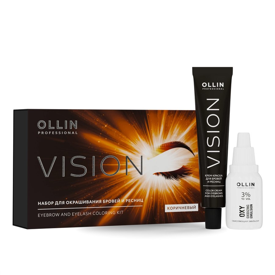 VISION НАБОР для окрашивания бровей и ресниц (Коричневый) OLLIN PROFESSIONAL