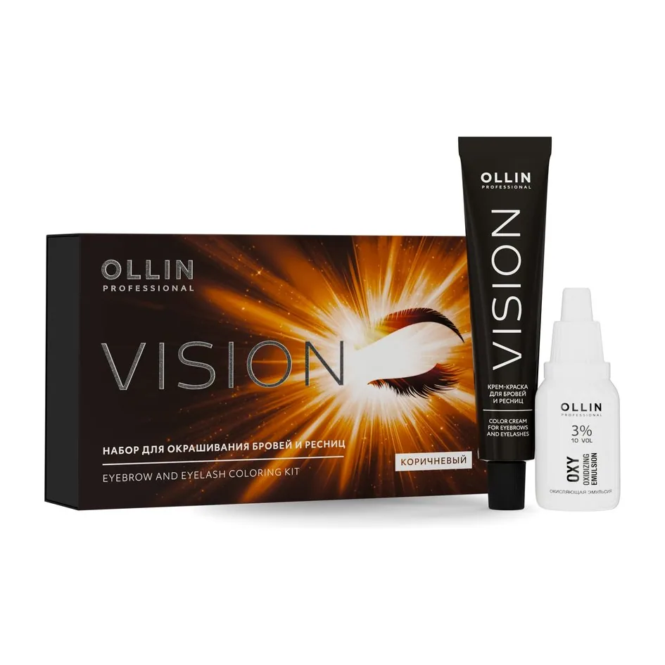 VISION НАБОР для окрашивания бровей и ресниц (Коричневый) OLLIN PROFESSIONAL