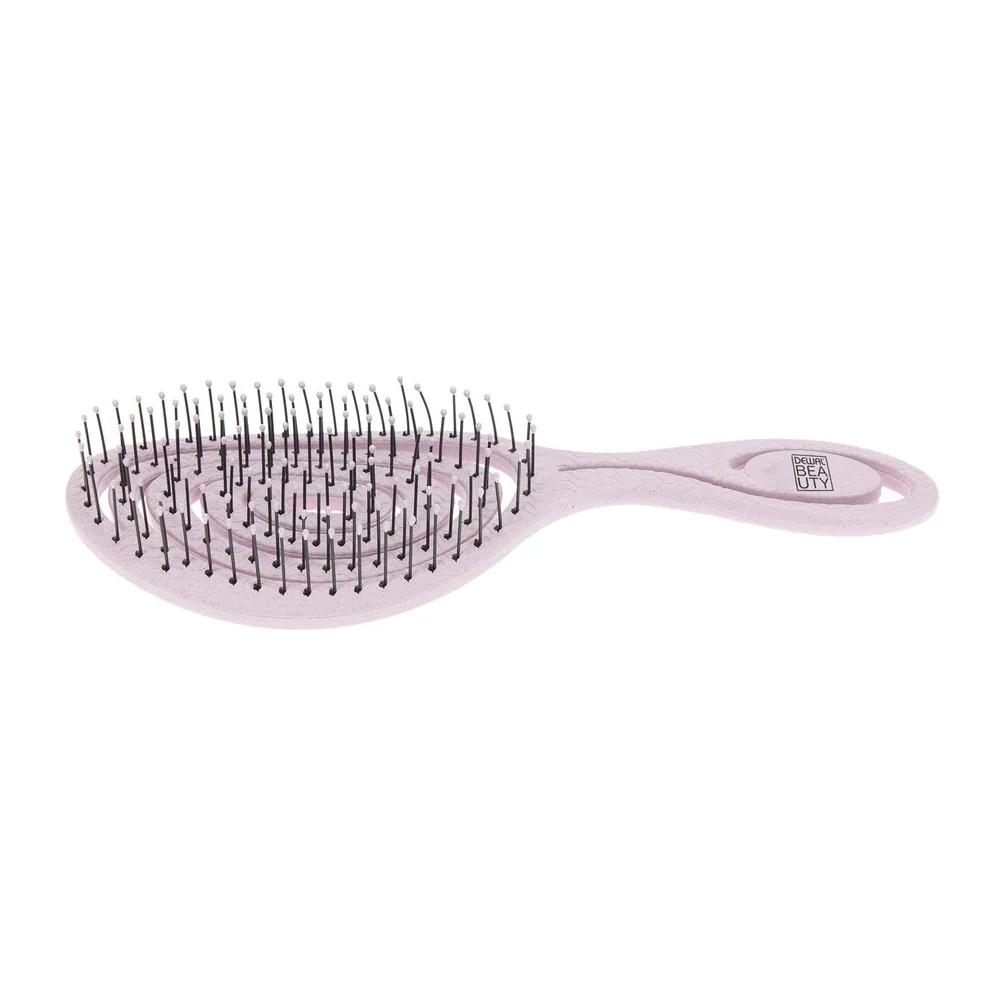 Щетка Dewal Beauty серия "Eco-Friendly", продувная, с нейлоновым штифтом, форма улитка, цвет лиловый